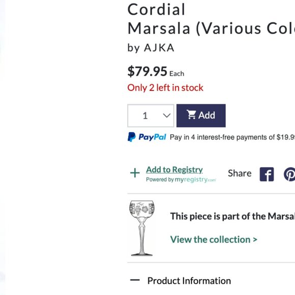 Set of 6 AJKA bohemian crystal cut to clear cordial small wine glasses NEW - Picture 8 of 10